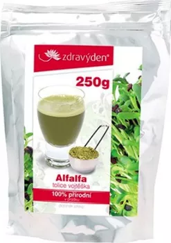 Zdravý den 100% přírodní Alfalfa tolice vojtěška prášek 250 g