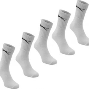 Slazenger 5 Pack Crew Socks White