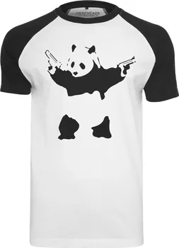 Mister Tee Banksy Panda Raglan Tee bílé/černé S