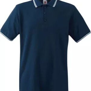 Fruit Of The Loom Tipped Polo Deep Navy/White S