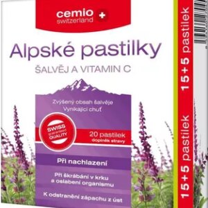 Cemio Alpské pastilky šalvěj a vitamin C