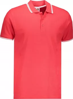 Fruit Of The Loom Premium Tipped Polo Red/White
