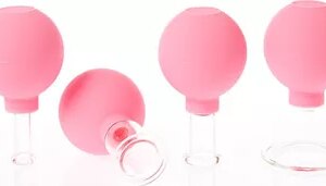 Sanomed Skleněné baňky s balónkem na tvář růžové 4 ks