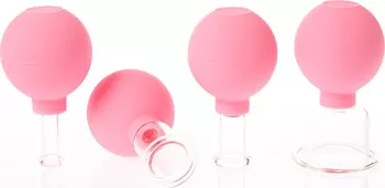 Sanomed Skleněné baňky s balónkem na tvář růžové 4 ks