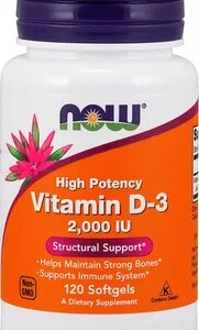 Now Foods Vitamin D3 2000 IU 120 cps.